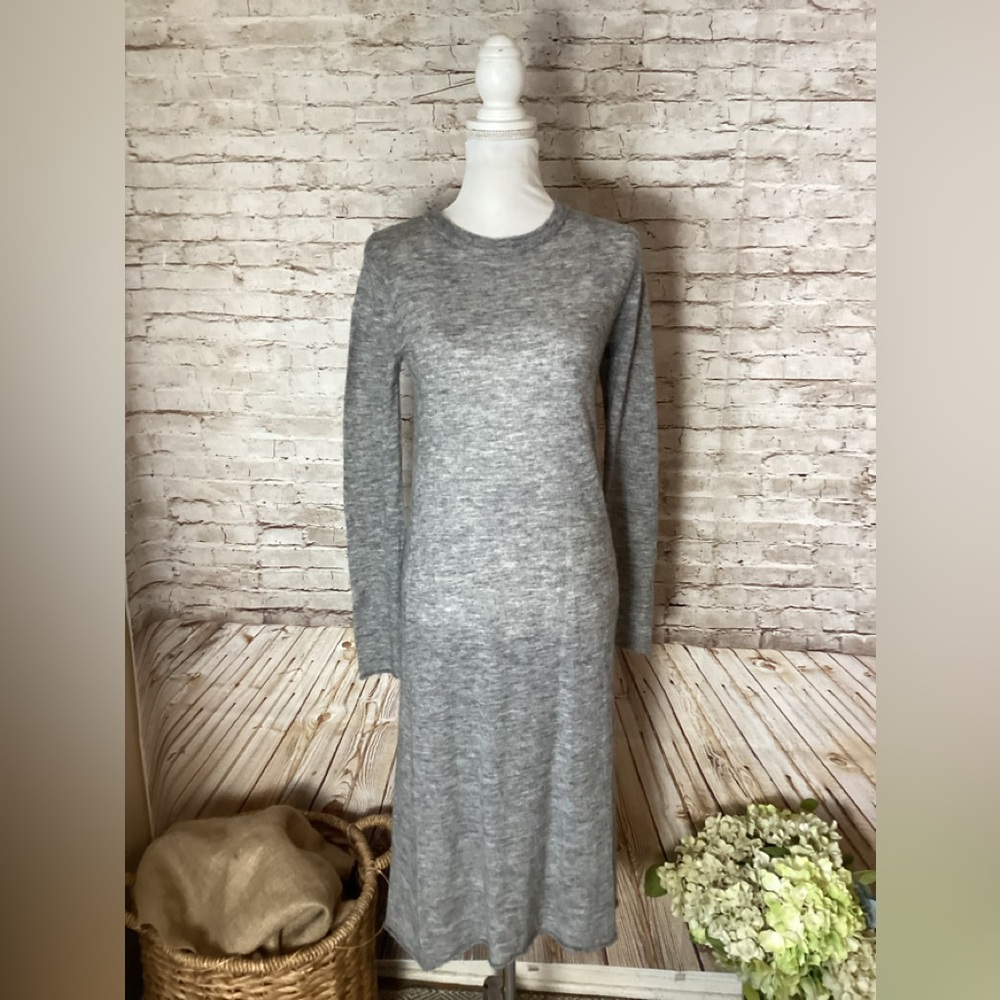 Zara grey wool Alpaca midi dress